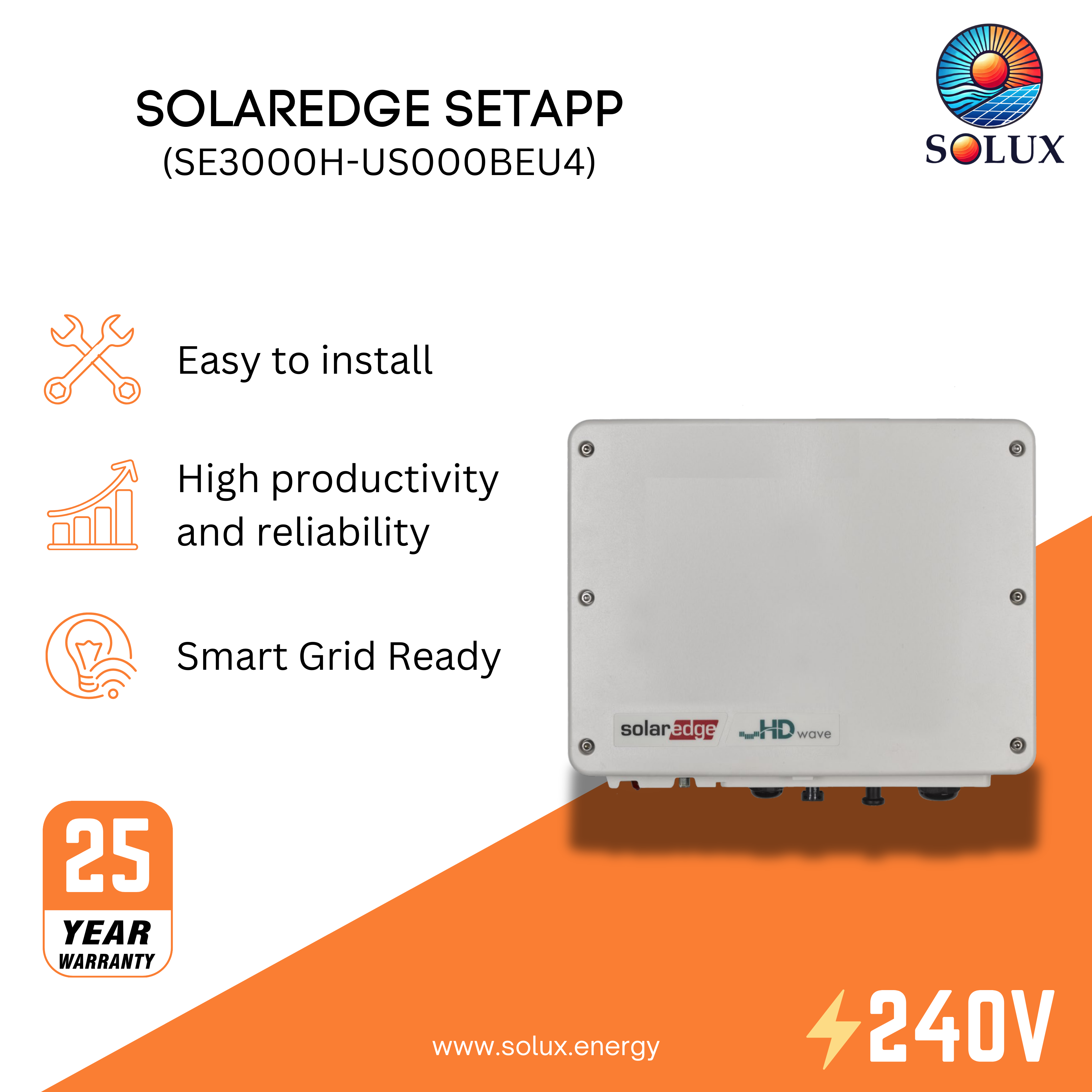 This is an image of SolarEdge 3000W Inverter SetApp HD-Wave
